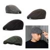 Beret Checkered Duckbill Retro Hat Vintage Men Woollen Cap Accessory Gift Adult