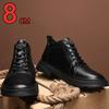 Men Genuine Leather Heightening Shoes Comfort Lace Up Casual Elevator Shoes Commerce Breathable Height Increase Insole 8CM Sport