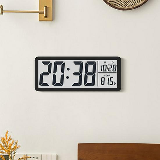 Reloj despertador multifuncional ultradelgado: Monitor de Temperatura y Humedad Interior, Termómetro Electrónico, Adherible Magnéticamente al Refrigerador