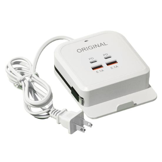 

Multi-Port Charger with Stand Fast Charging 2PD And 2USB Universal 5.1A Short-Circuit Overload Protection Charging Head білий