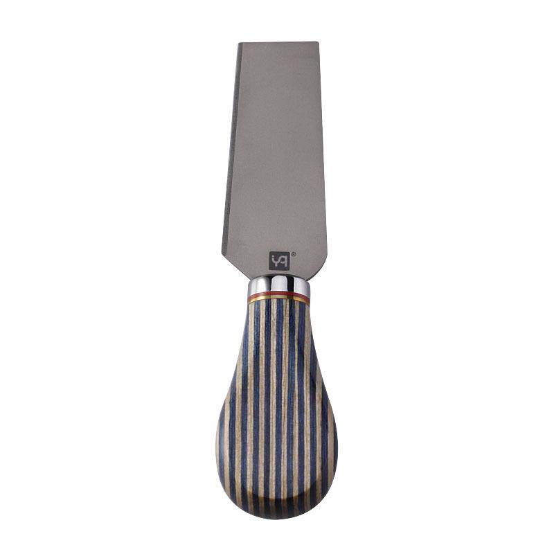 High-End Titanlegierung Käsemesser mit blauem Holzgriff - Westliches Tafelgeschirr Butter- und Marmeladenmesser