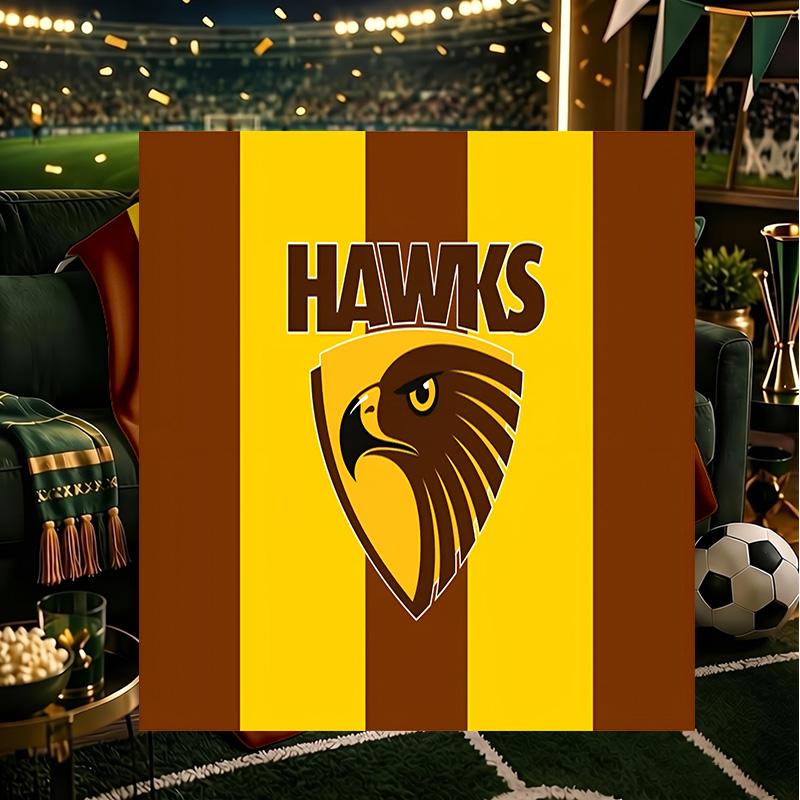 Hawks Teamgeist Decke Leichte Flanell Bettdecke Perfekt für Reisen, Camping, Wohnzimmer, Büros, Sofas, Fan Weihnachtsgeschenk
