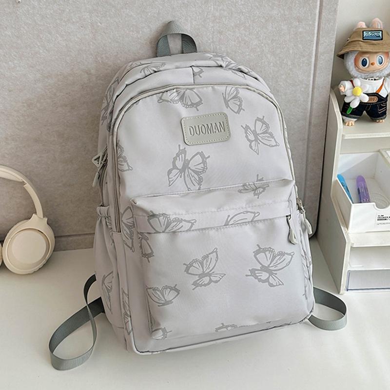 Butterfly Print Backpack Large Capacity Rucksack for Hiking Camping Commute and Travel Minimalist Design