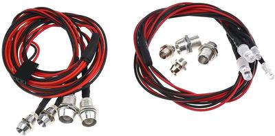 Multicolor LED Lights for RC – 5mm Red, 3mm Blue/White | 72cm Silicone Cable with JR Connector | 3-7V Compatible
