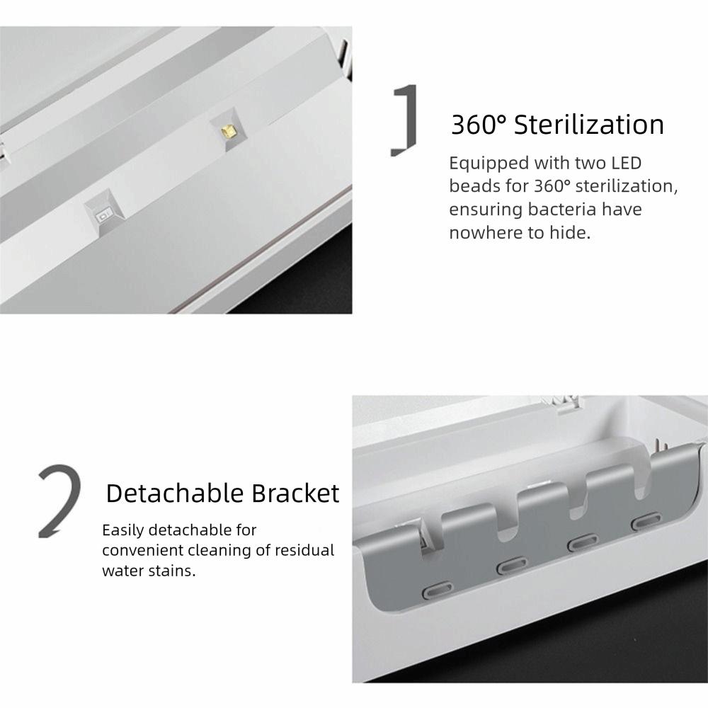 No Punch Electric Toothbrush Sterilizer 4 Slots Smart Toothbrush Rack  Oral Health