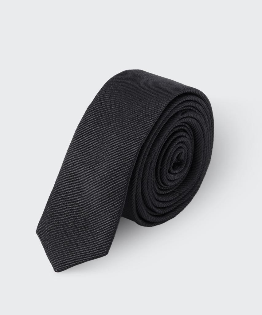 MUSINSA STANDARD Silk Skinny Solid Tie [Black]