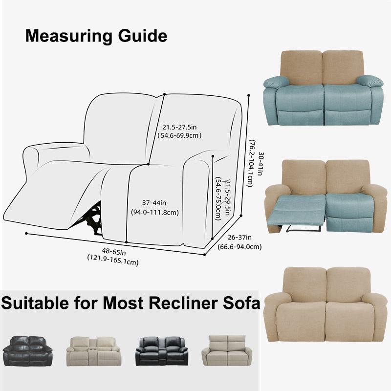 1 2 Seater Elastic Recliner Sofa Cover Jacquard Sofa Slipcoves Stretch Spandex Lazy Boy Armchair Covers Furniture Protector Case