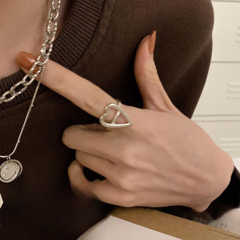 Exquisite Geometric Layered Design Ring In 925 Sterling Silver For Women Trendy