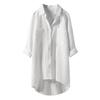 Women's Spring and Summer Long Shirt Solid Color Loose Top Light Shirt