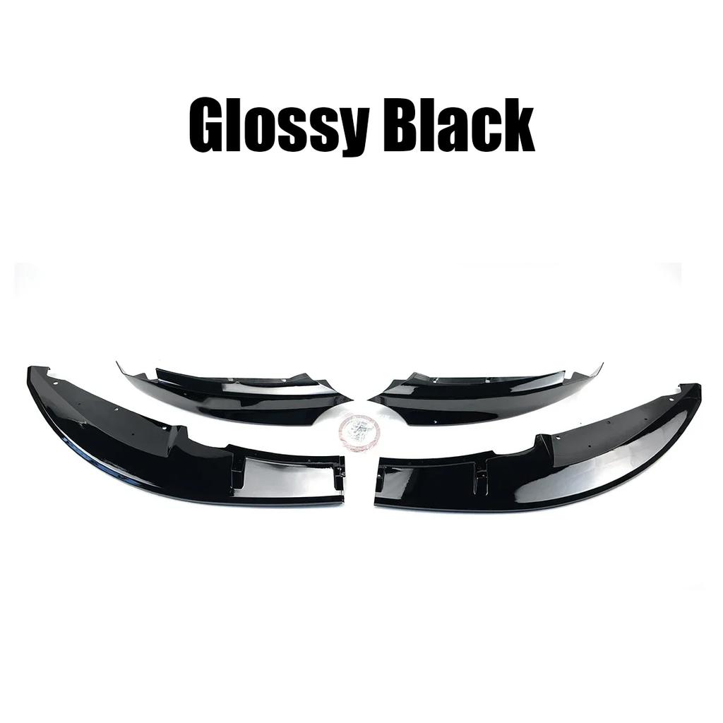 For BMW 1 Series E82 M Sport 2007-2013 Car Front Bumper Lip Splitter Diffuser Spoiler Protector Glossy Black Carbon Fiber Look
