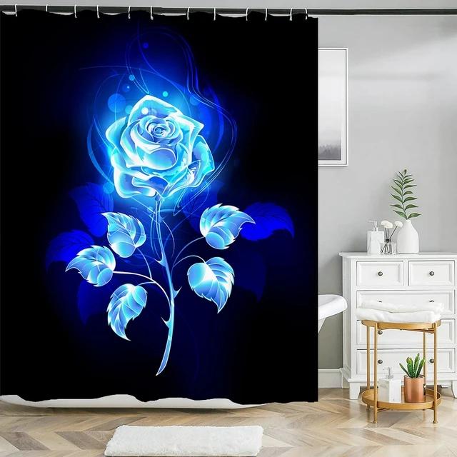 1/4 buc Perdele de duș 3D cu flori de păun și trandafiri, perdea de baie din poliester, covoraș de baie anti-alunecare Covoare de toaletă covor Decor de baie