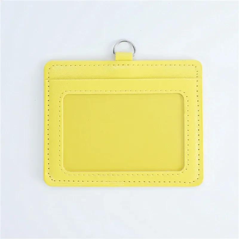 Fashion PU Leather Card Holders Set Women Men Student Retractable Badge Reel ID Card Holder Cover Case Nurse Badge Lanyards
