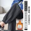 Grey lamb wool sweatpants women's autumn and winter small casual tied feet and thin cotton pants fleece thickened sweatpants