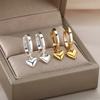 Stainless Steel Heart Earrings for Women Vintage Gold Color Heart Drop Earring Waterproof Wedding Valentine Jewelry Gift