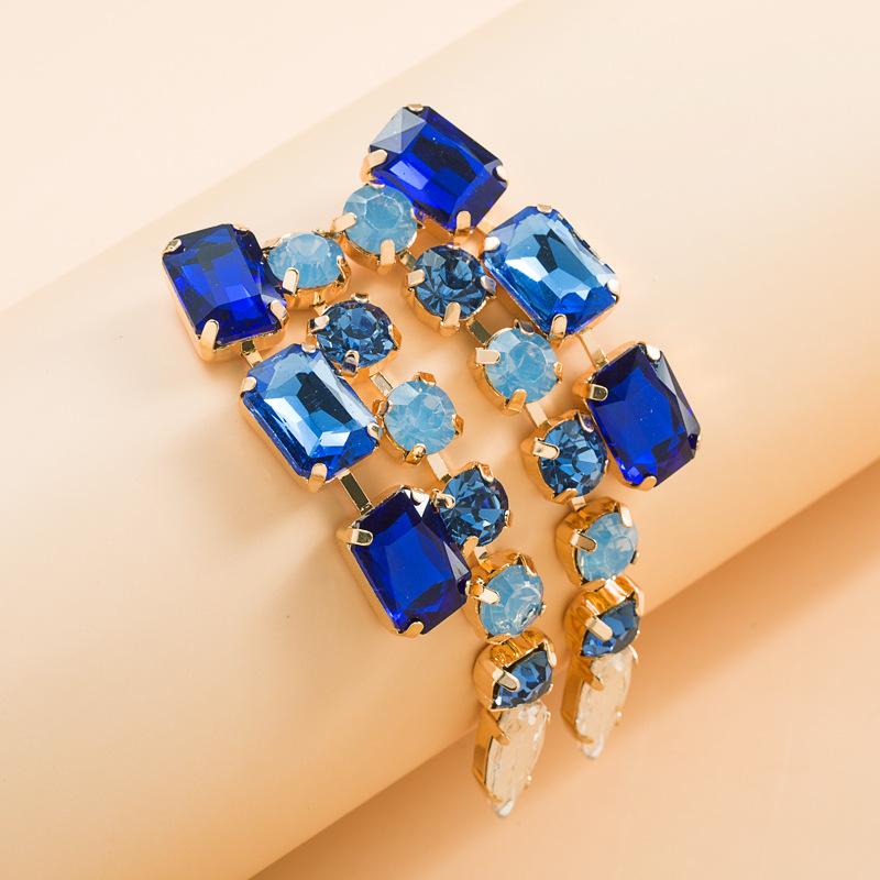 

Женские длинные серьги-капли из титанового стального сплава, серьги-подвески из акрилового кристалла квадратной формы, геометрические украшения для ушей OneSize синий