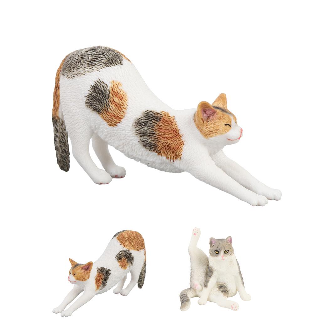 Realistic Cat Figurine Educational Lifelike Cute Simulated Cat Model Toy for Children Room Desk