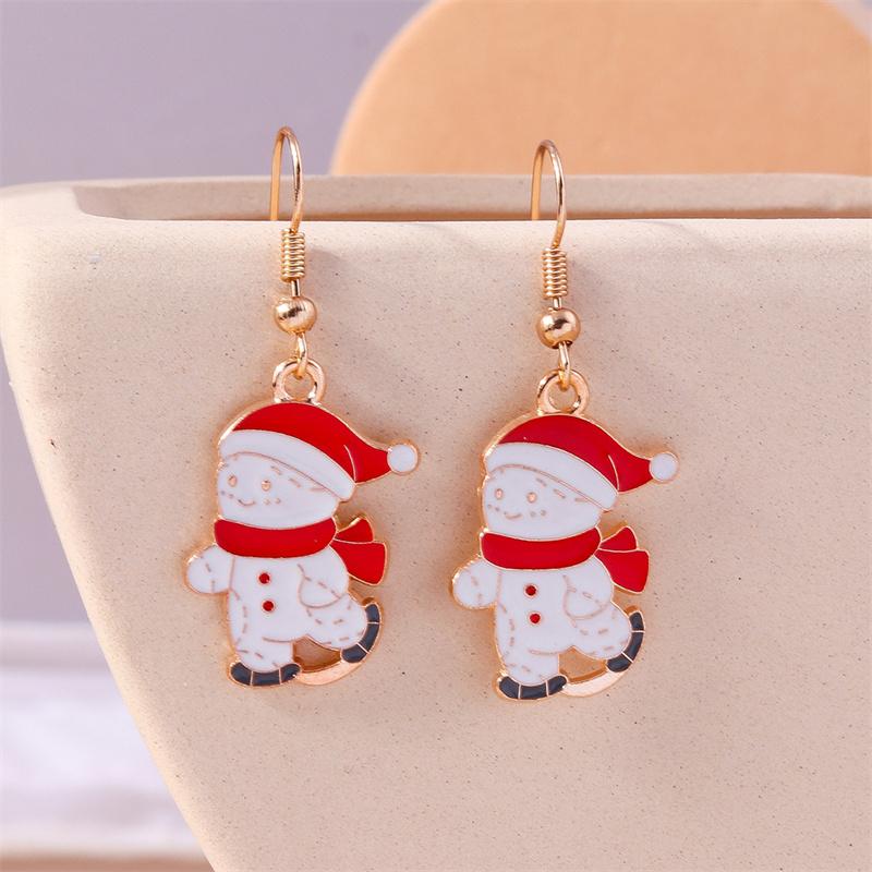 Cute Christmas Tree Drop Earrings Women Girls Elk Snowman Santa Claus Earrings X'mas New Year Party Jewelry Gifts