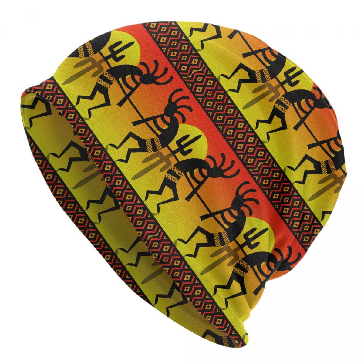 Custom Southwest Tribal Native American Kokopelli Bonnet Hats Fashion Knitting Hat Autumn Winter Warm Skullies Beanies Caps Beanies Cap
