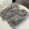 Long Tube Women Fur Leg Warmers Imitation Wolf Fur Fur Knee Cover Fur Leg Warm Socks  Women