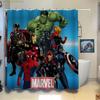 1pc Marvel Superhero Shower Curtain with Hooks - Vibrant Polyester Design, Machine Washable, Unlined, Cartoon Character Bathro