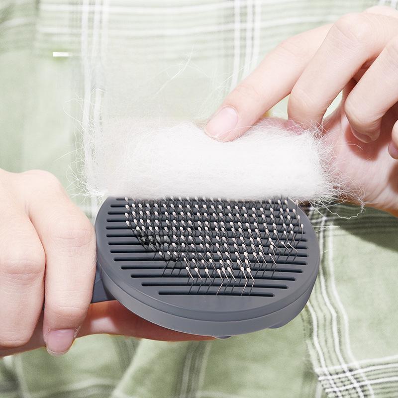 Pet Grooming Comb: Self-Cleaning Brush for Cat & Dog Hair Removal and Massage