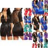 Elegant Women Lingerie Robe In Luxurious Satin Silk With Lace Trim Design