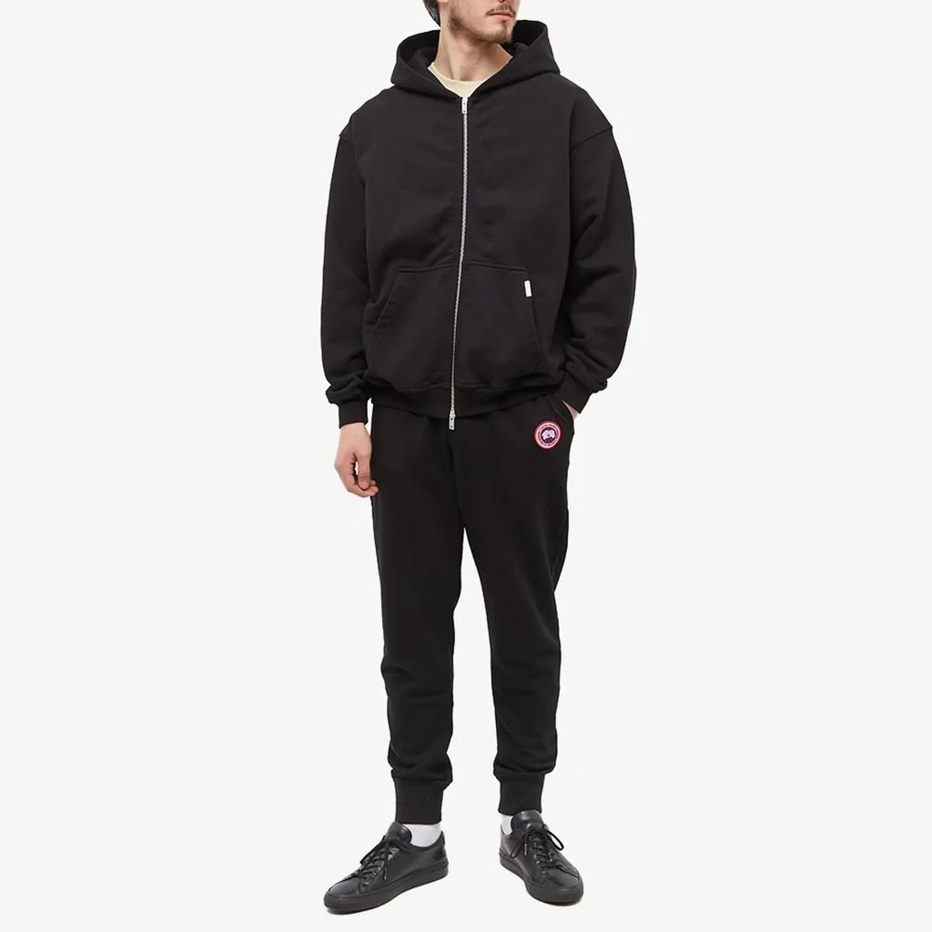 Canada Goose Huron Series SS22 Red Label Breathable Logo Solid Color Cuffed Long Pants Knitted Sports Pants Men bottoms Black 7402M-61