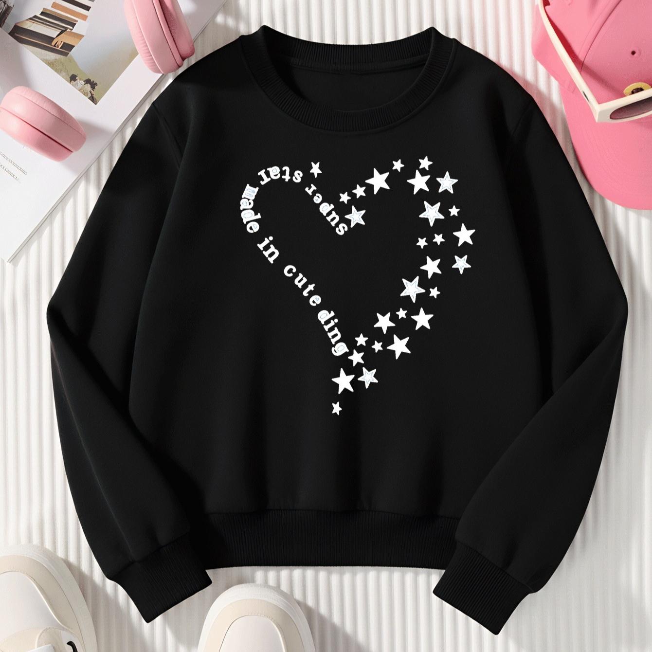 Kids Crewneck Long Sleeve Sweatshirt,Super Star Print 110