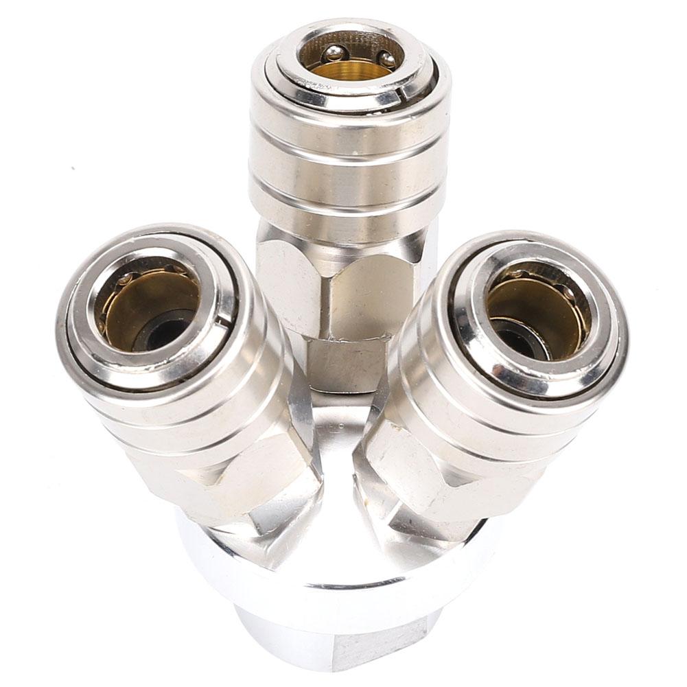 3-Wege Schnellverbinder Edelstahl Vernickelt Perlnickel Pneumatische Komponente G14in Gewinde