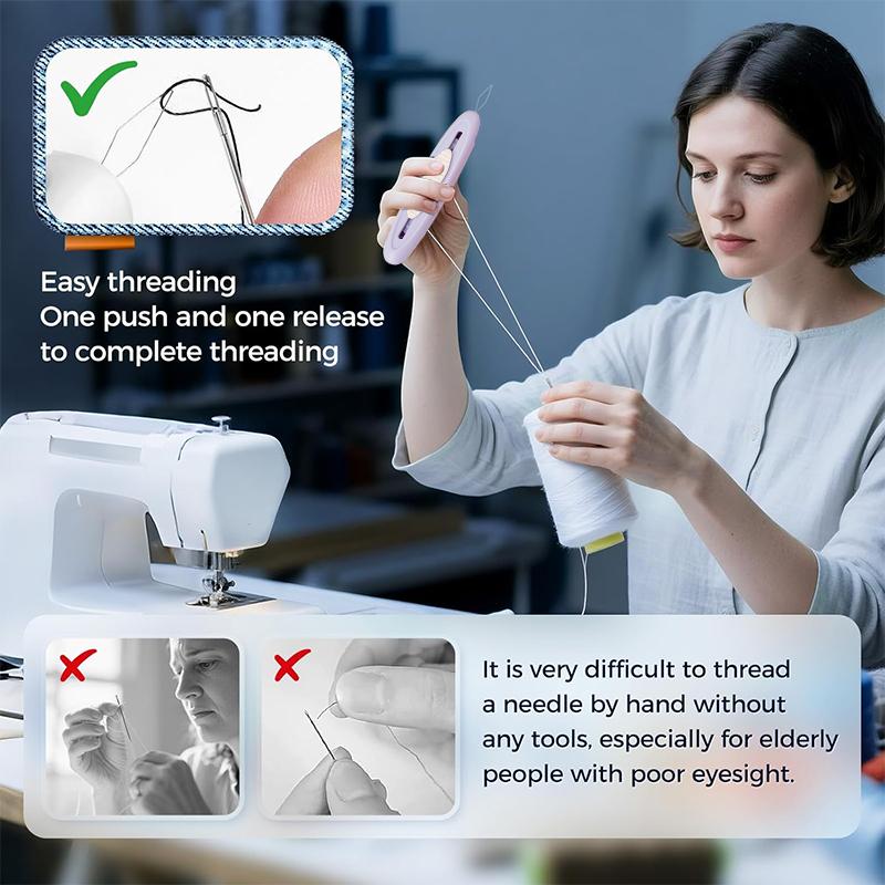 2 In 1 Needle Threader Seam Ripper, 2 In 1 Automatic Needle Threaders Seam Ripper, For Fast Threading & Seam Removal