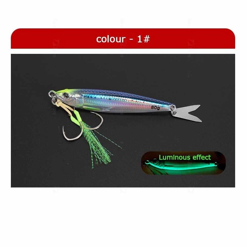 80g Weight Metal Jig Lure Metal Fishing Lures Artificial Bait Simulation Fish Lures Shore Casting