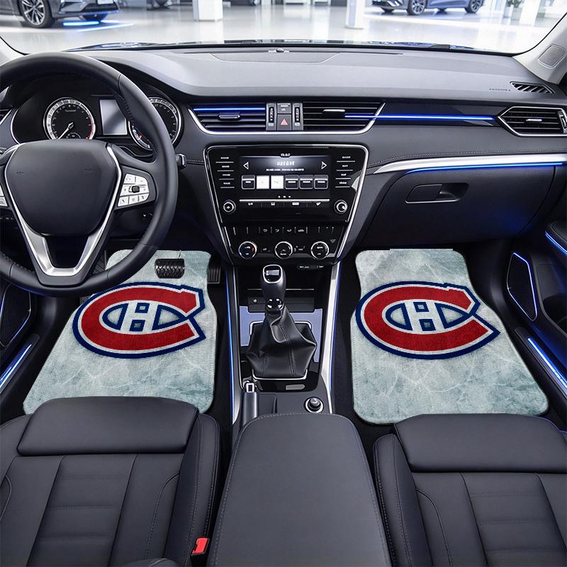 Montreal Canadiens pattern Black Car Floor Mats Full Coverage All-Season Car Mats, XPE Non-Slip And Wear-Resistant Mats Suitable for SUV Interiors, T