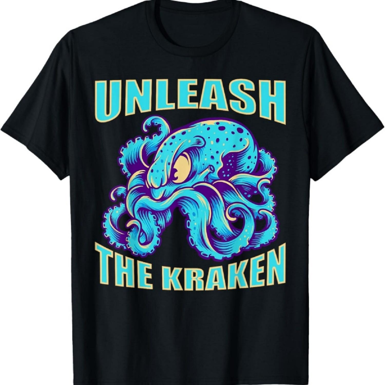 Kraken Sea Monster Vintage Unleash the Kraken Giant Kraken T-Shirt S