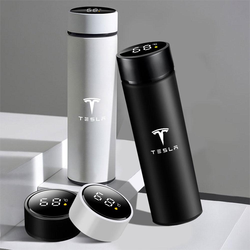 CJOZW1 500ml Stainless Steel Smart Thermos Bottle Temperature Display Thermal Mug Business Gift For Tesla Model 3 S Model X Model Y