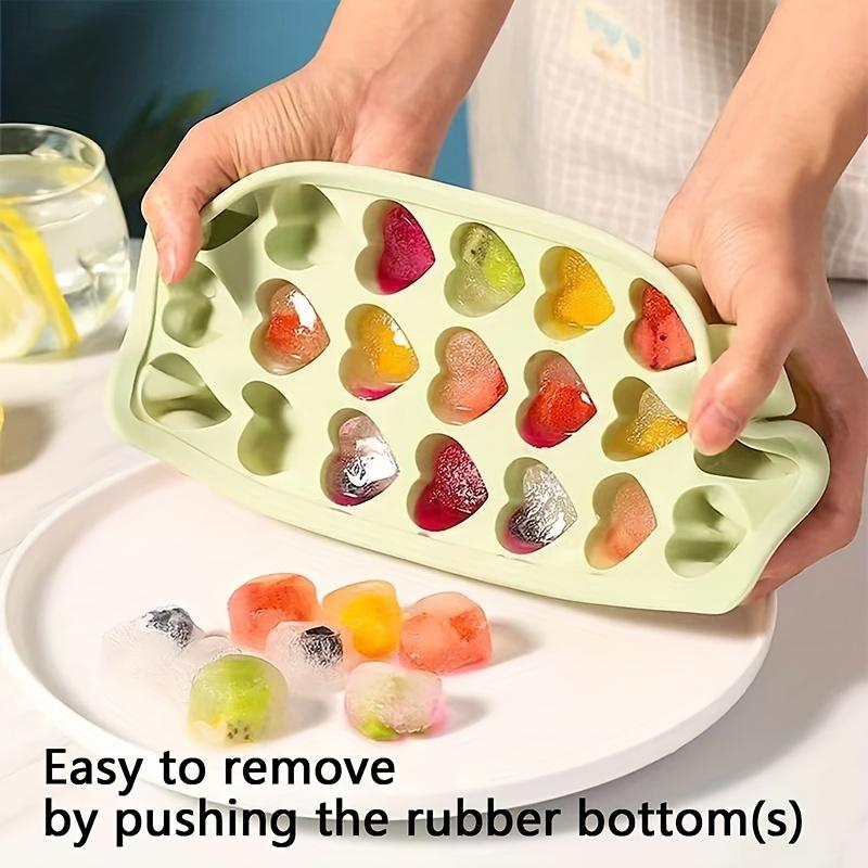 1pc Heart Shaped Ice Cube Tray Flexible Food Grade Silicone Ice Cube Mold Cute Love Ice Trays For Freezer Ice Cube Maker Ea