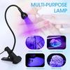 LED Lamp with Clip-on Flexible Metal Tube and Plastic Head, Mini Gel Lamp, USB Desk Lamp Nail Dryer for DIY Manicure. Suitable