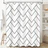 White Black Chevron Shower Curtain Home Decor, Bath, Kitchen Decorations Modern Design Pattern For Bathroom Window Available In