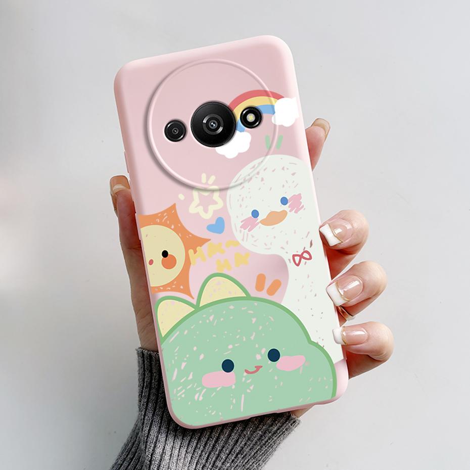 For Funda Redmi A3 Case Redmi A3 2024 Back Cover Stylish Painted Soft Silicone Phone Case for Xiaomi Redmi A3 A 3 RedmiA3 Bumper