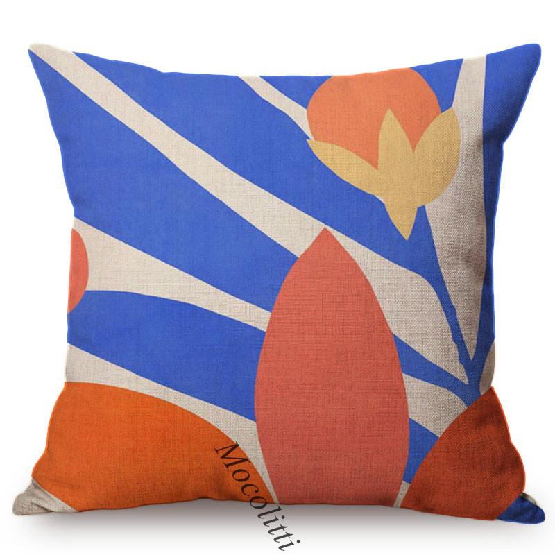 Abstract Leaves Pattern Cushion Cover Colorful Tropical Plants Pastel Art Cotton Linen Sofa Decoration Throw Pillow Case Cojines