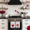 ARKENY Valentines Day Kitchen Towels Set of 2,Red Heart Love Dish Towels 18x26 Inch Drying Dishcloth,Farmhouse Home Daily Seasonal Decoration AD413