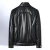 Futing Men's Winter Genuine Sheepskin Goose Down Leather Jacket