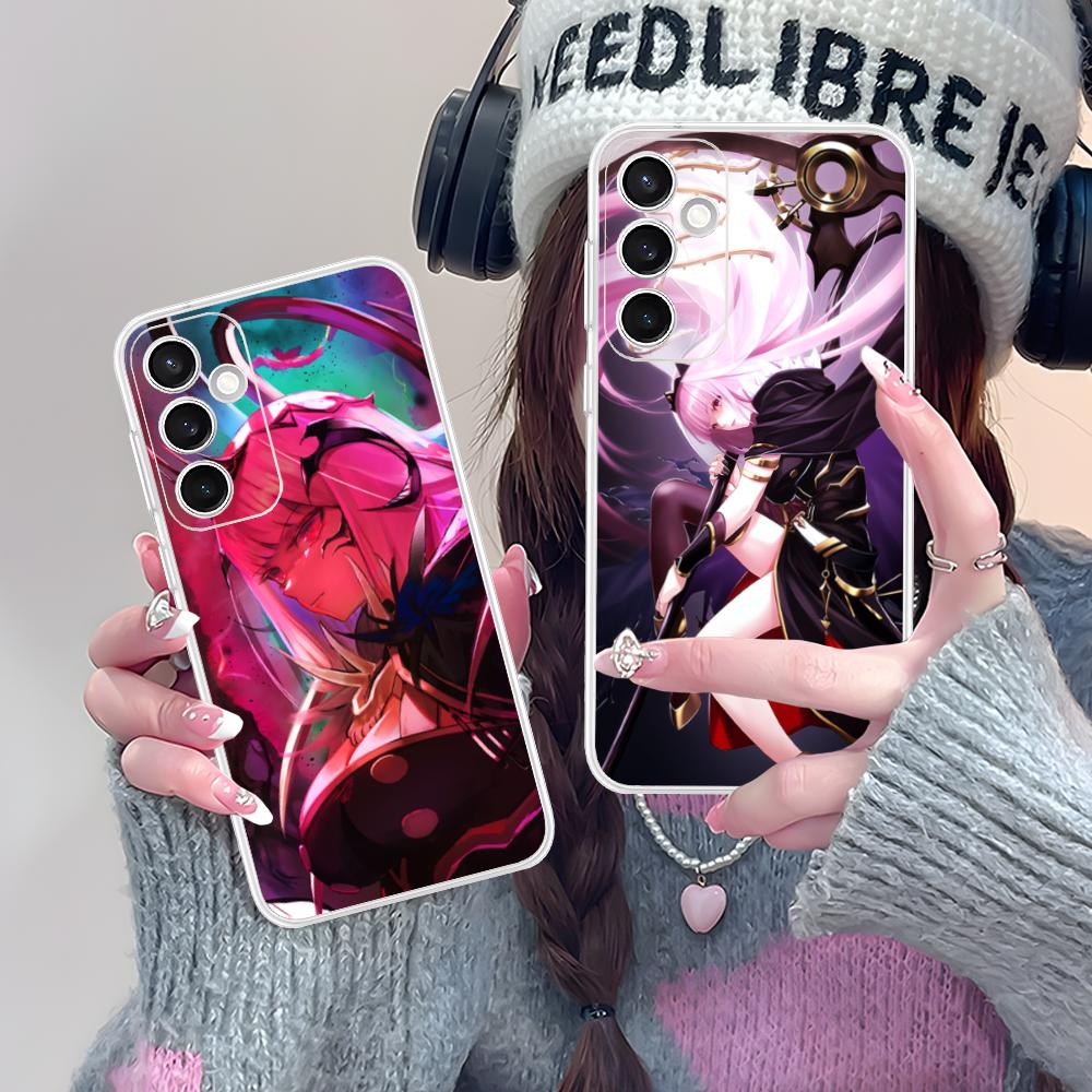 Holo Mori Calliope Clear Mobile Phone Case for Samsung Galaxy S25 S24 S23 S22 S21Plus FE Ultra Colorful Cover