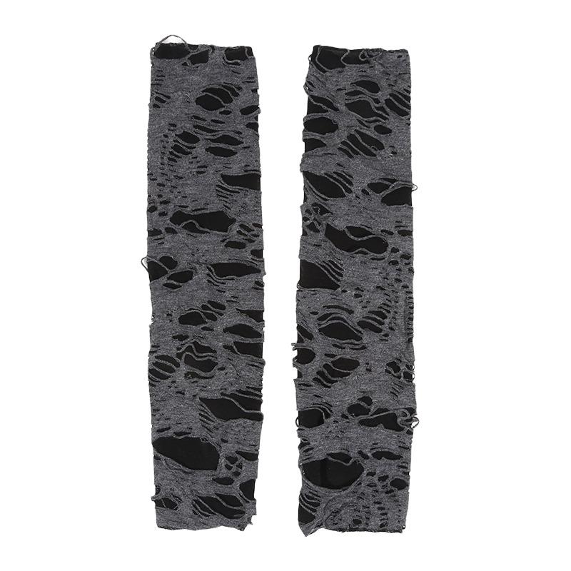 Halloween Handschuhe Mode Cosplay Bettler Schwarz Zerrissene Handschuhe Punk Schwarz Fingerlose Handschuhe Fingerlose zerrissene Handschuhe Deko