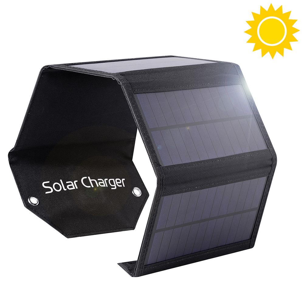 Camouflage 8W Solar Folding Charger: 5V Single USB Output for Outdoor Hiking & Camping Camouflage + 2 Hooks + 3-in-1 Cable