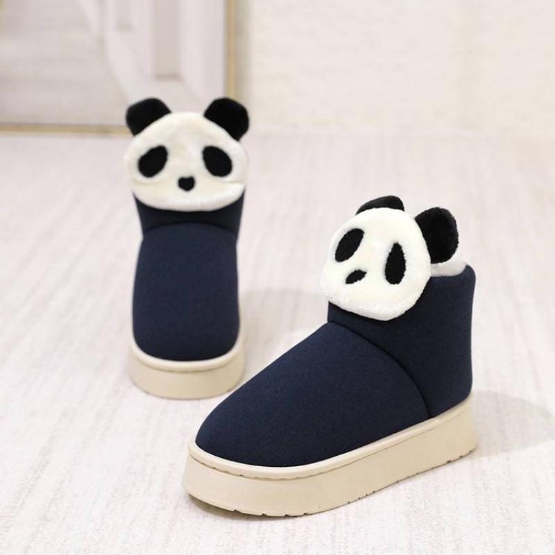 Couple velvet cotton shoes indoor home shoes high-top fluffy shoes men's and women's all-inclusive cotton slippers outer wear warm shoes women