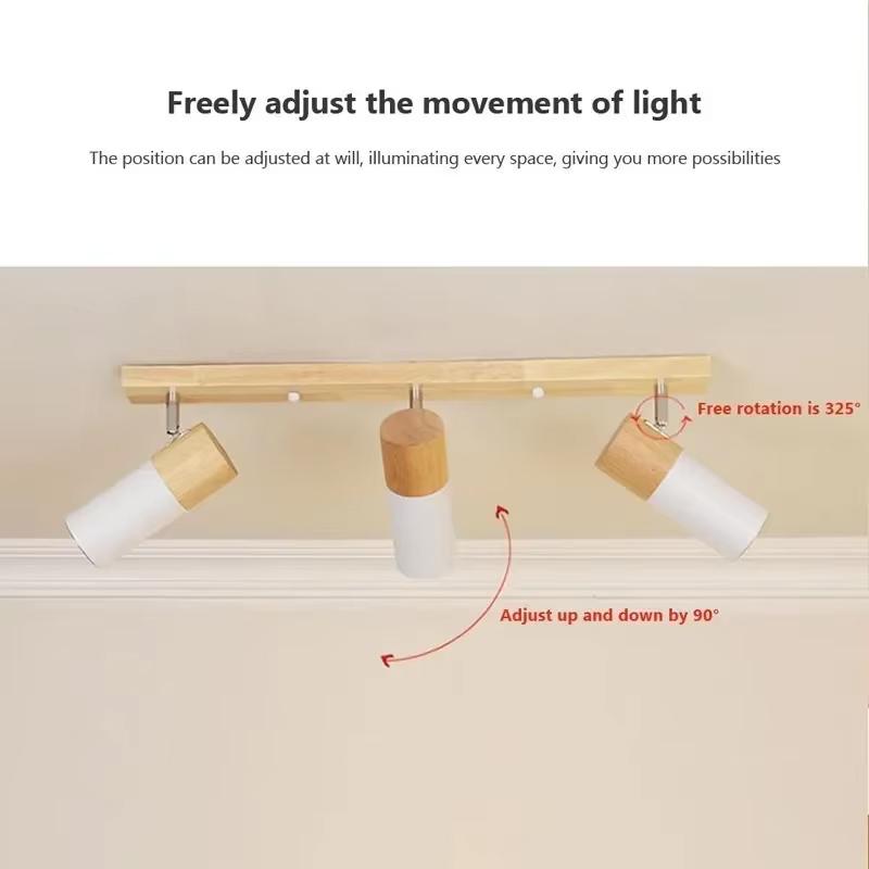 Ceiling Light Spotlight LED Single Head Three Heads Black and White Indoor Living Room Bedroom Exhibition Study Light Decoration