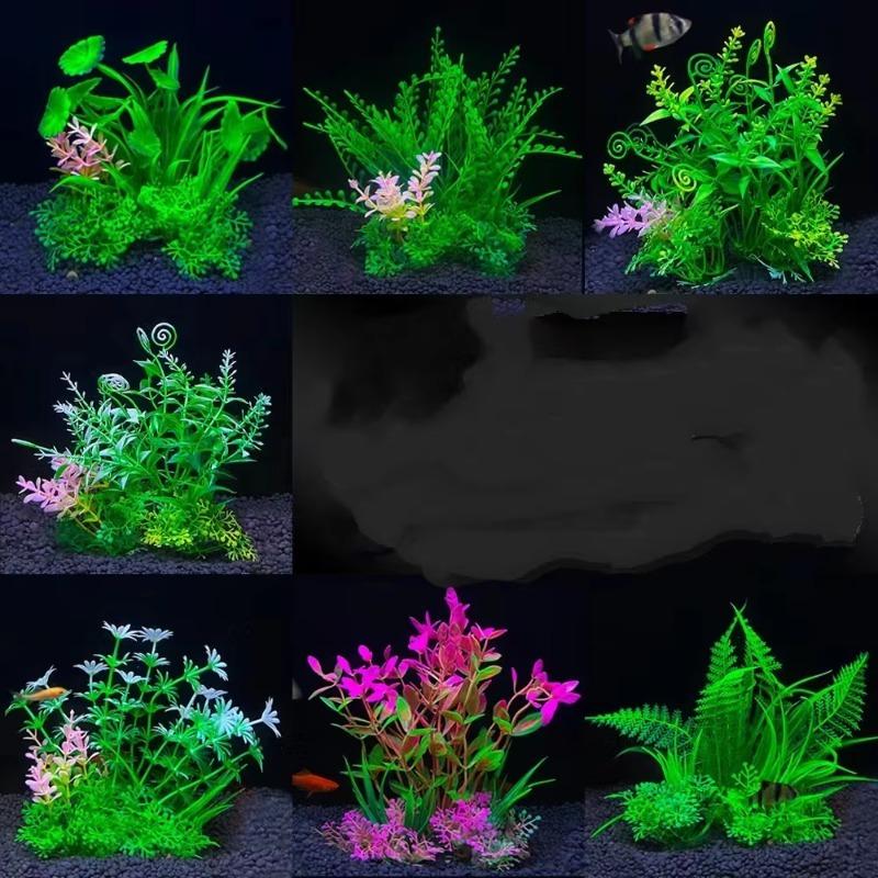 10pcs Fish tank Landscaping Ornaments Plastic Artificial Seaweed High Quality Seaweed Cross-border Aquarium Decorative Plants
