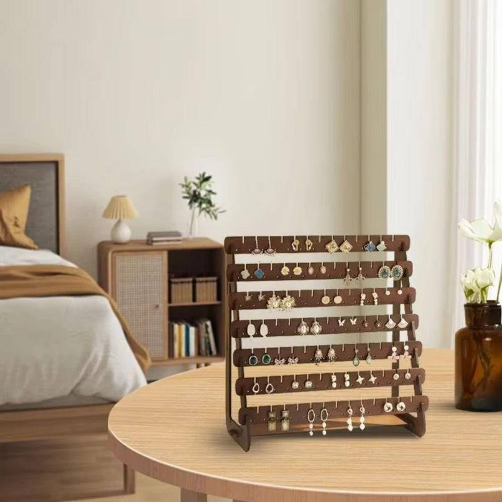 Wooden Earring Display Stand DIY Jewelry Organizer Holder New Ear Studs Storage Rack