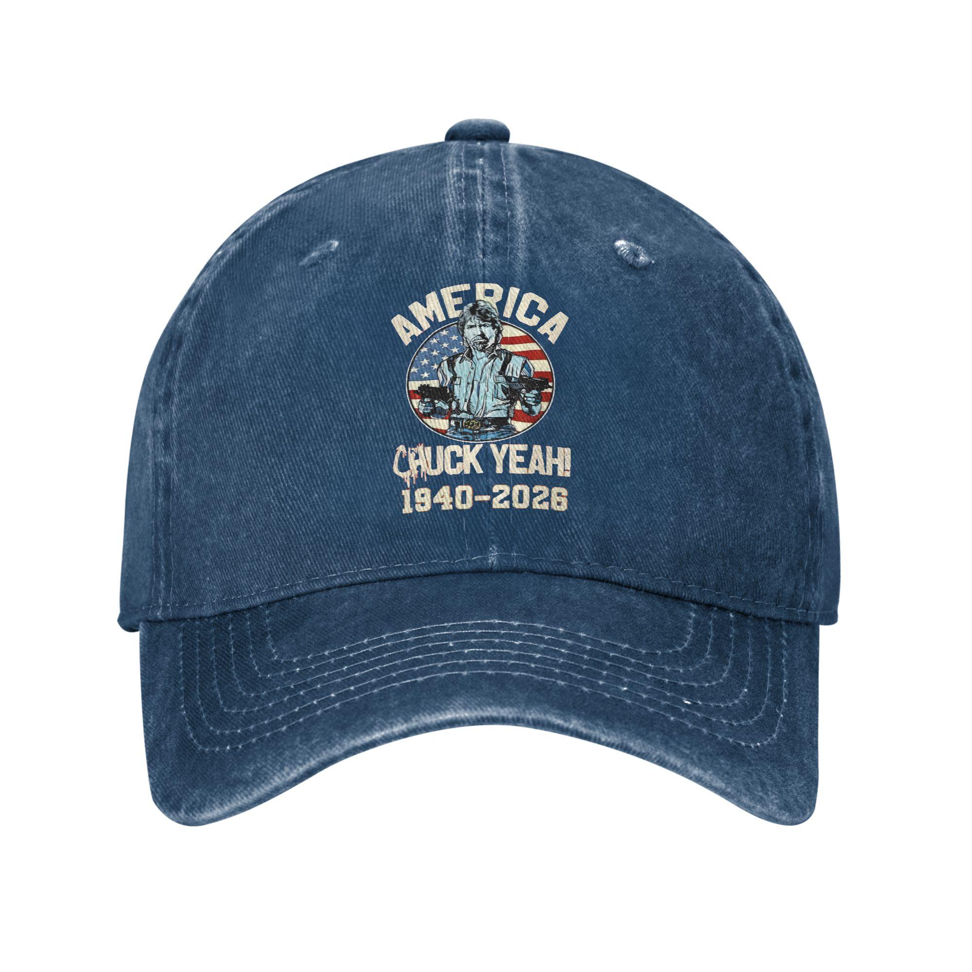 

Vintage Chuck Norris 1940-2026 Baseball Caps for Men Women Distressed Washed Headwear Outdoor Activities Adjustable Fit Hats Cap One Size темно-синього кольору