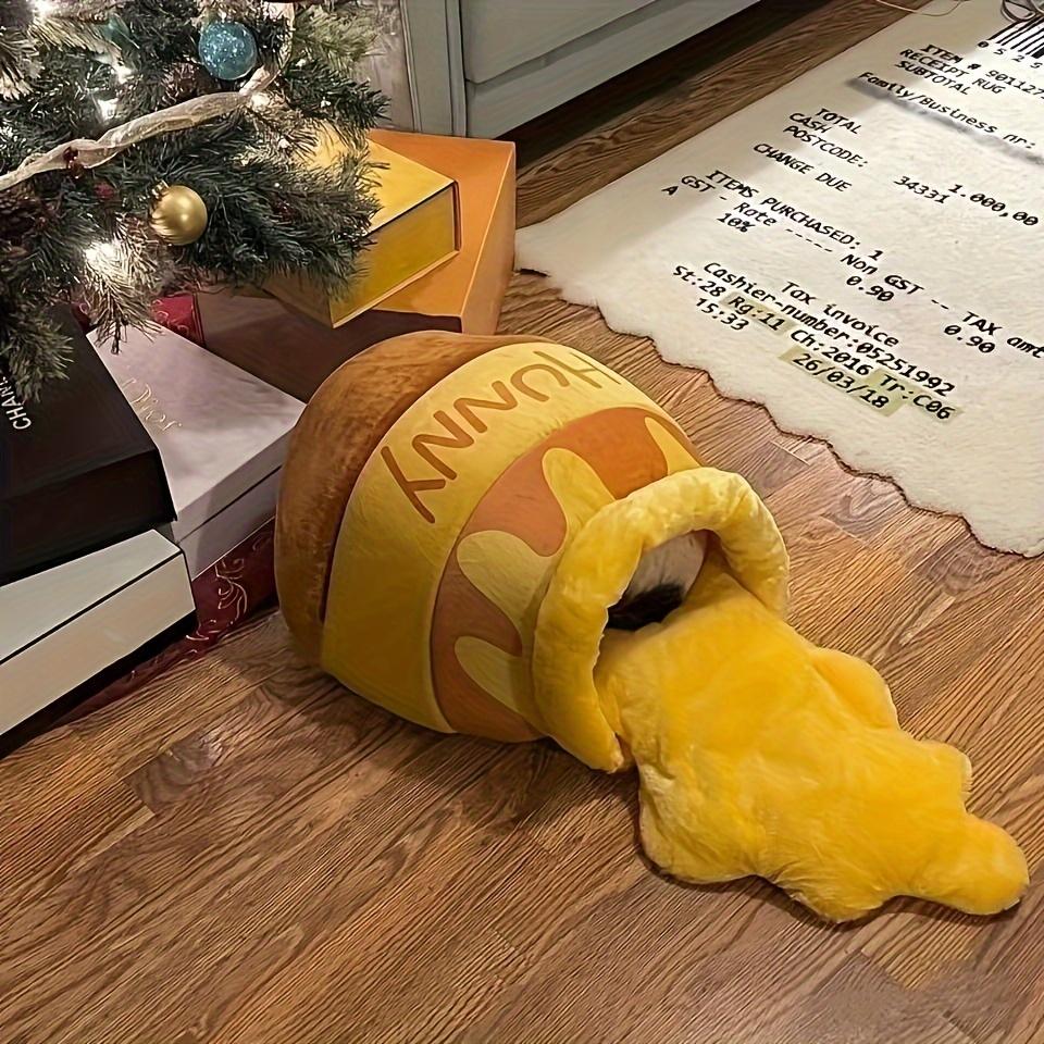 

1 шт., очаровательный медовый горшок, диван-кровать для кошек, ультрамягкий утолщенный плюшевый, удобный и уютный домик для домашних животных для кошек весом до 8 кг, изготовлен из прочного полипропиленового хлопка.